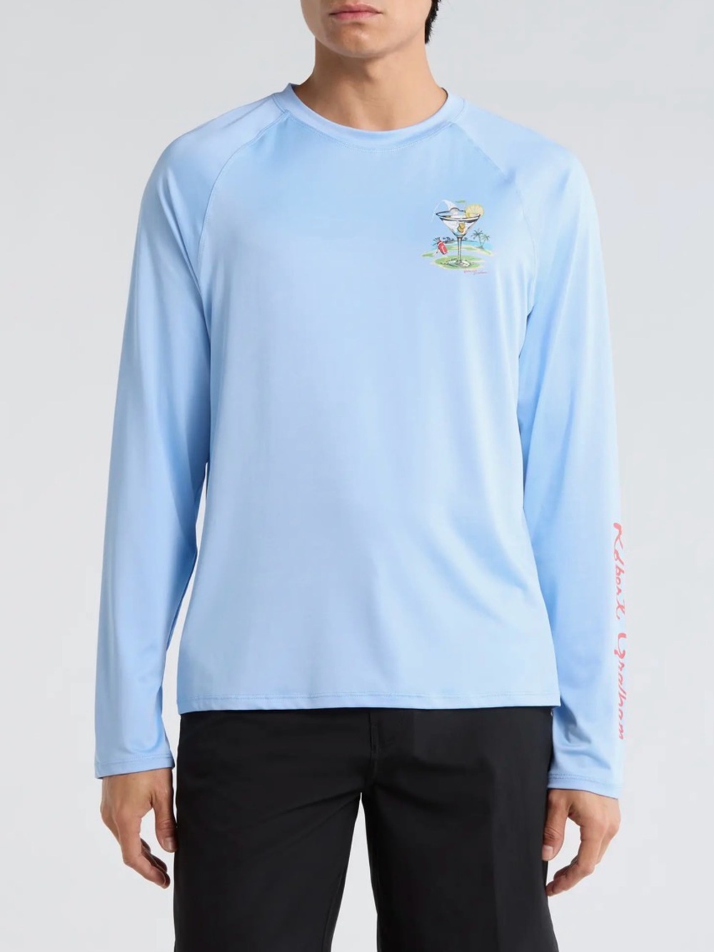 Robert Graham Long Sleeve Rash Guard Shirt with Golf Martini Graphic
